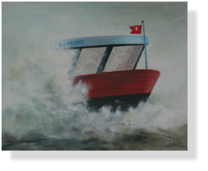 Schiff im Sturm (90)
40 x 50 cm, 2015