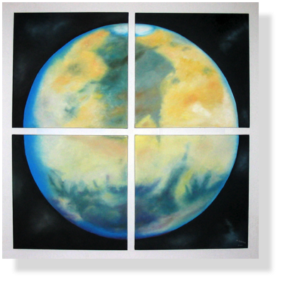 Der unbekannte Planet (24)
100 x 100 cm, 2004
vierteiliges Bild